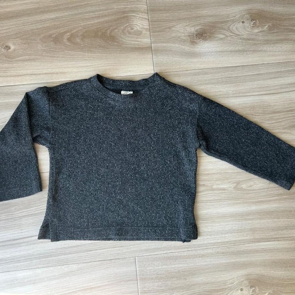 Zara kids Grey Black long sleeve top shirt